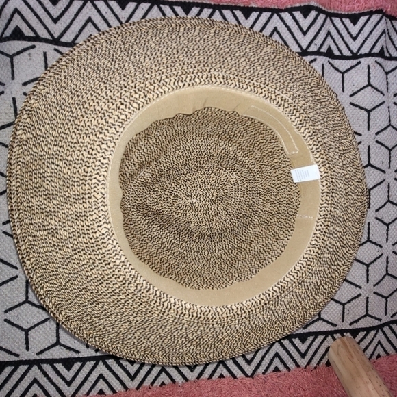 WIDE BRIM FEDORA SUN HAT, W BLACK HATBAND - Picture 11 of 15